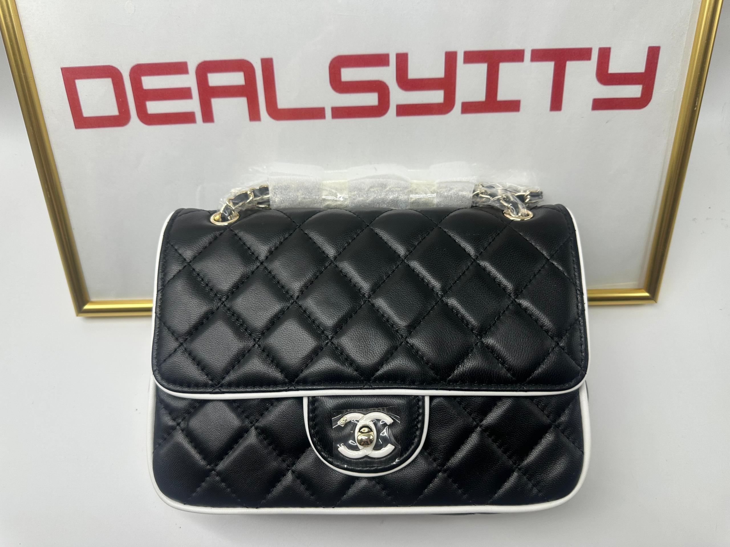 Chanel Small Graphic Frame Flap Bag Black 23cm
