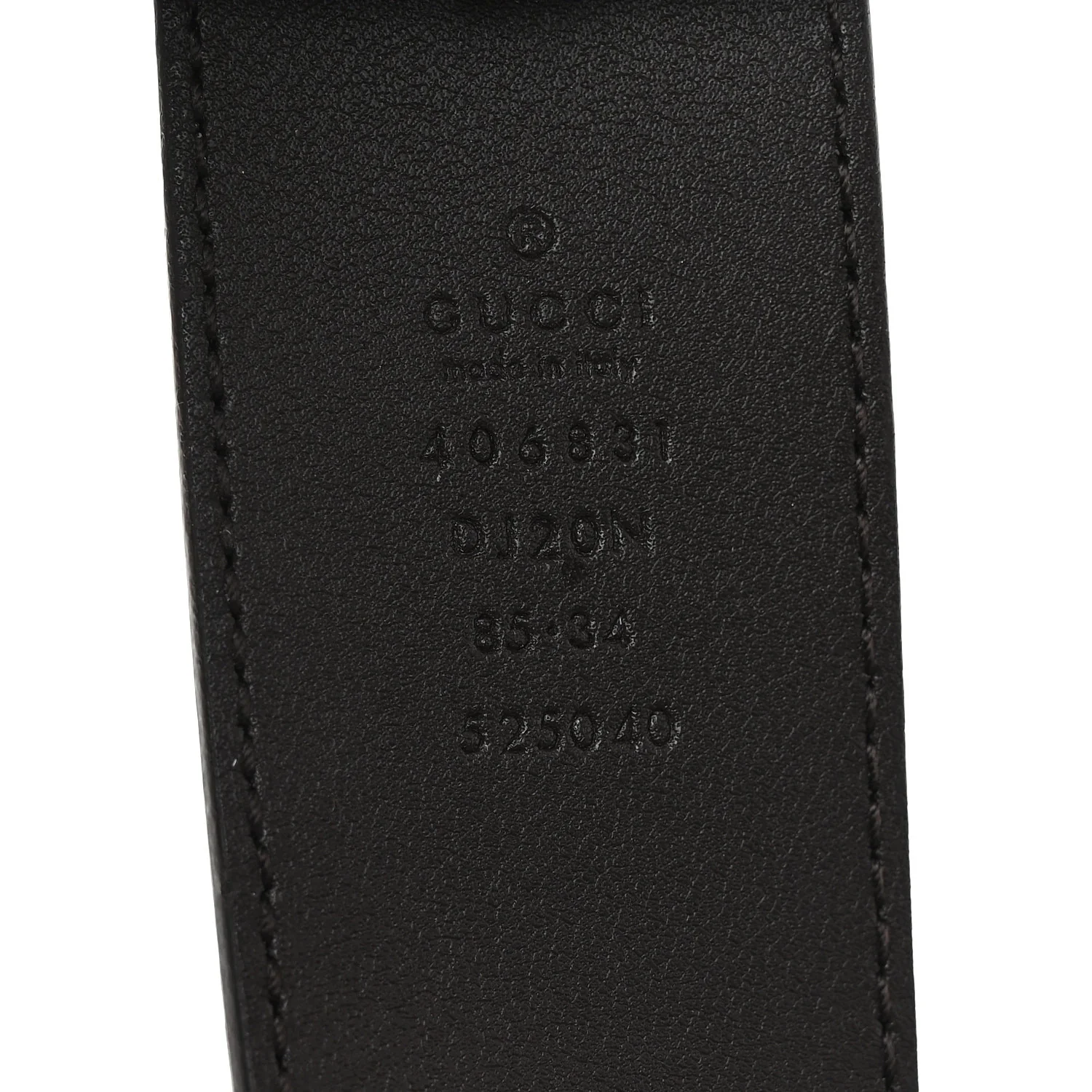 Textured Dollar Calfskin Double G 40mm Belt 85 34 Dark Cocoa