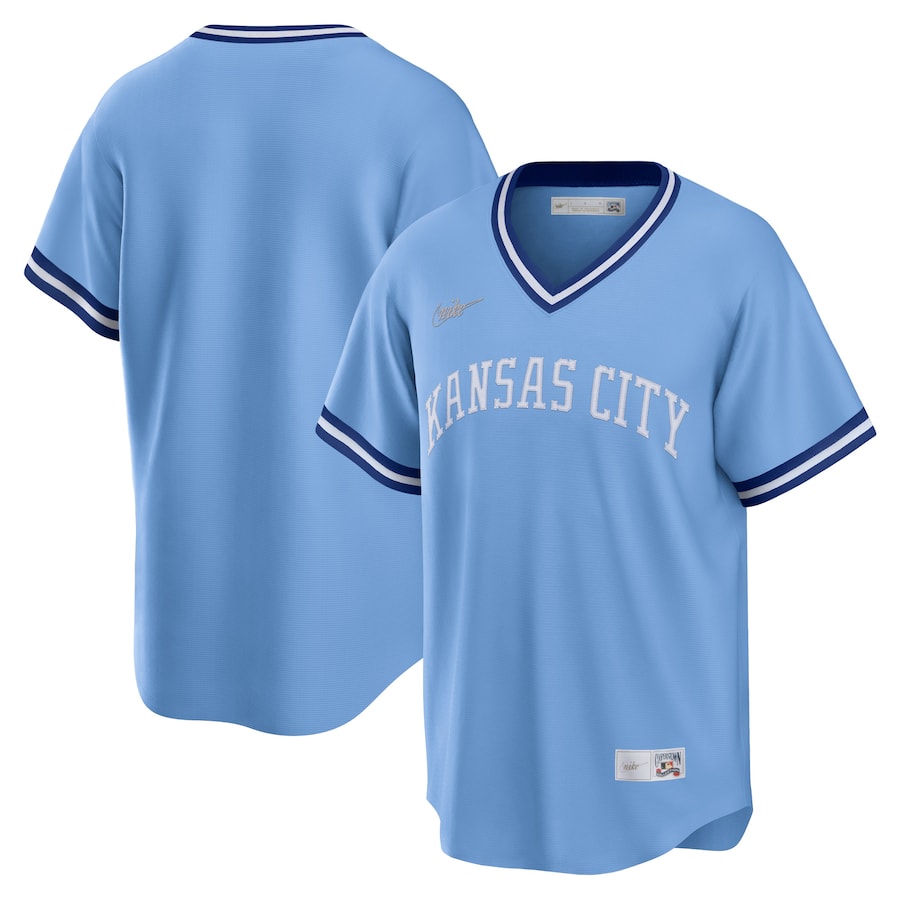Kansas City Royals Road Cooperstown Collection Team Jersey Light Blue