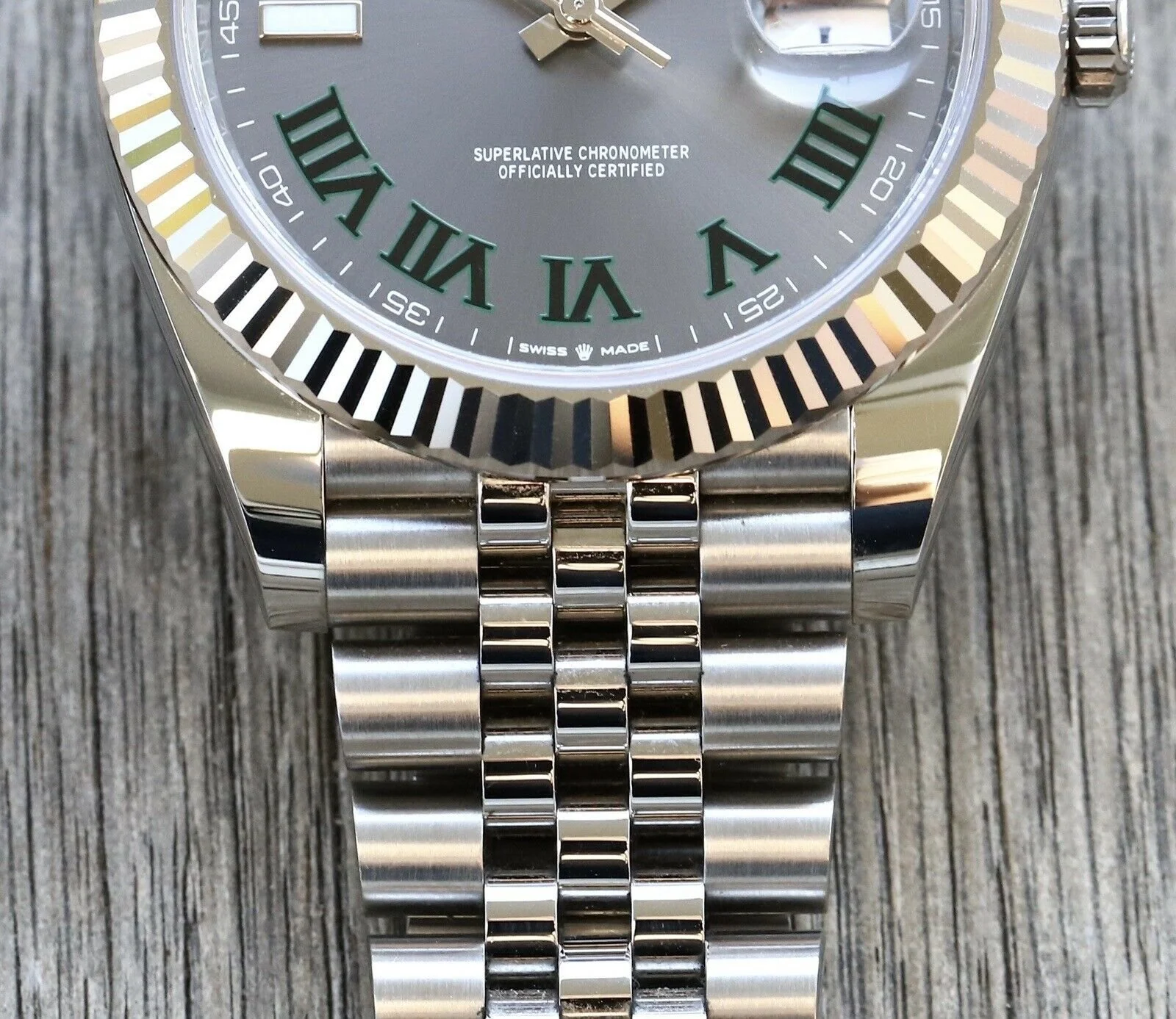 Rolex Datejust 41mm Rhodium Dial 126334 “Wimbledon” Flutted / Jubilee