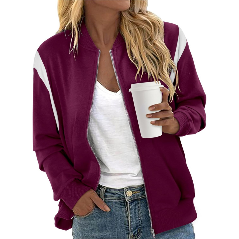 Women's Zip Up Jacket Casual Long Sleeve