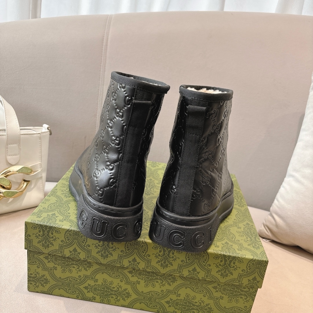 Gucci Women?S Boot Gg Leather Black