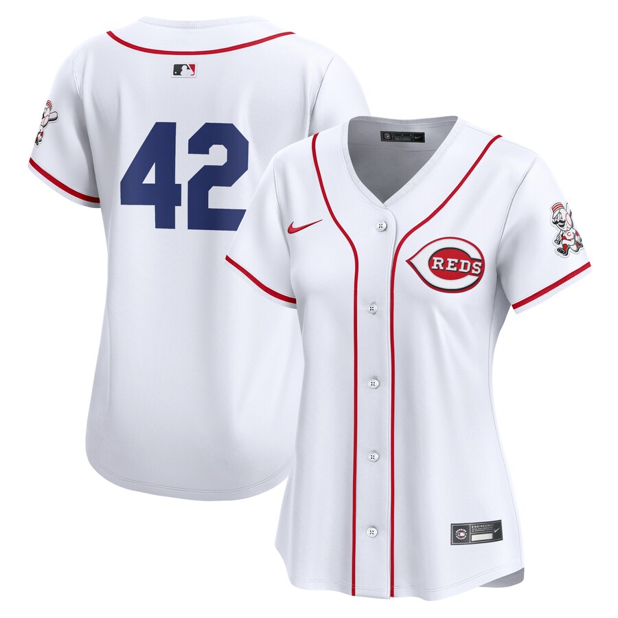 Cincinnati Reds Women's 2024 Jackie Robinson Day Home Limited Jersey  White