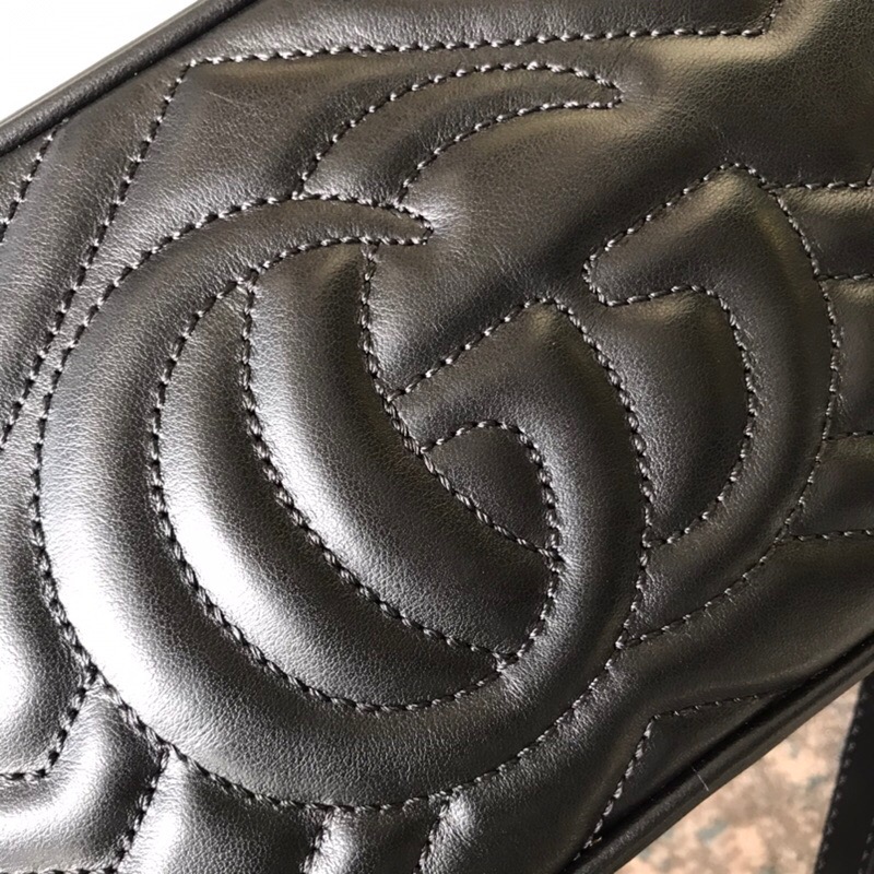 Gucci Marmont Small Matelasse Shoulder Bag Black 24cm 447632 DTD1T 1000