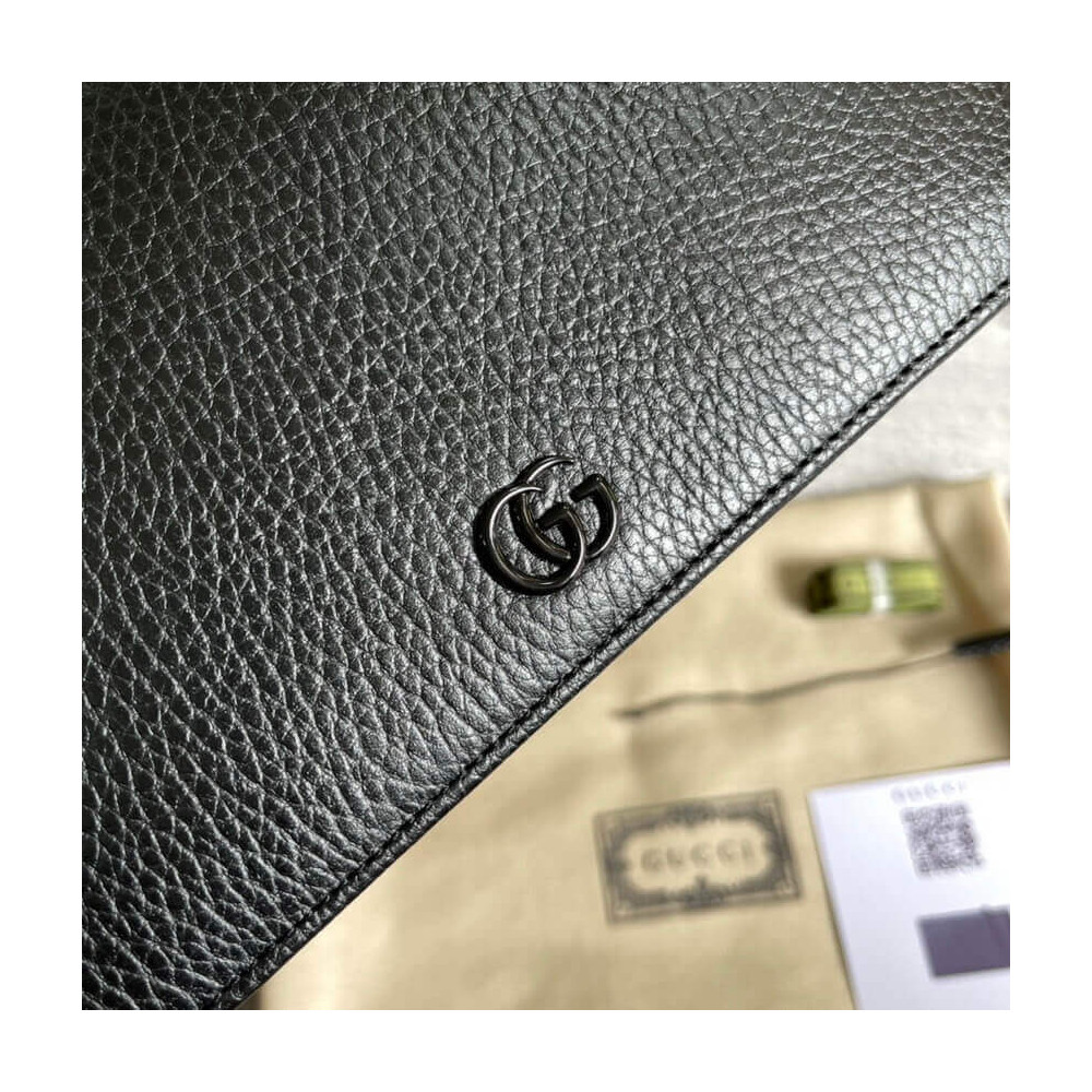 Gucci Textured Leather GG Marmont Mini Chain Bag 497985