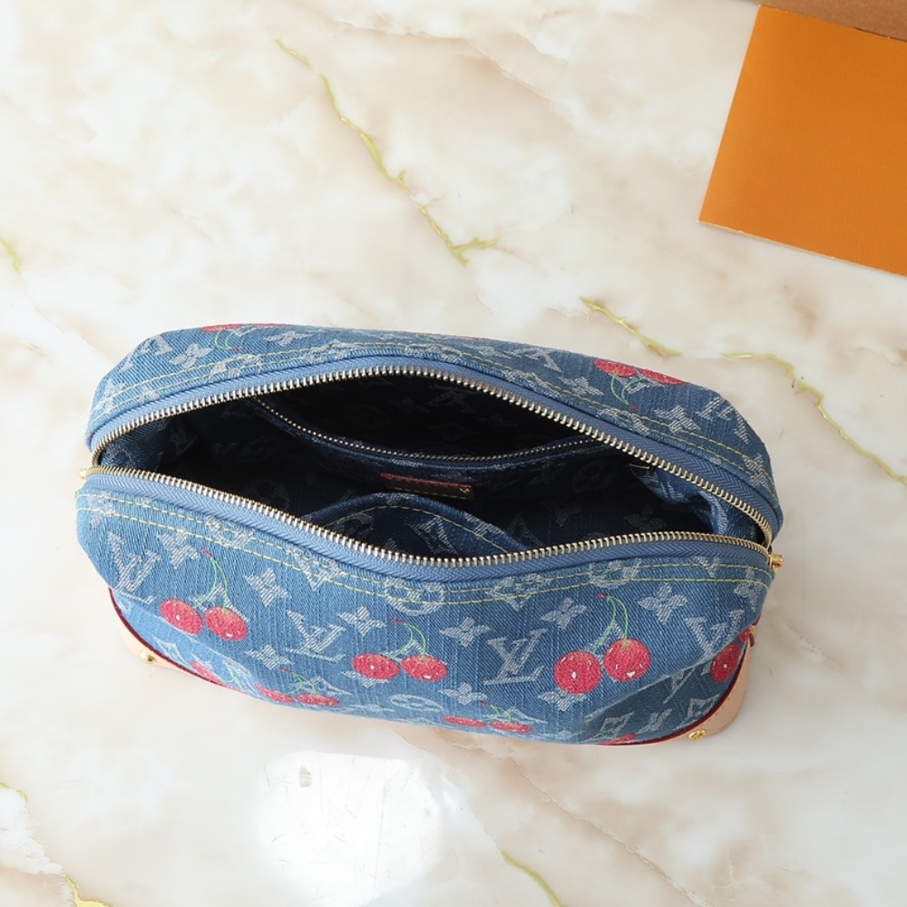 Louis Vuitton X Takashi Murakami Cosmetic Pouch Gm Denim Blue 27Cm M13893