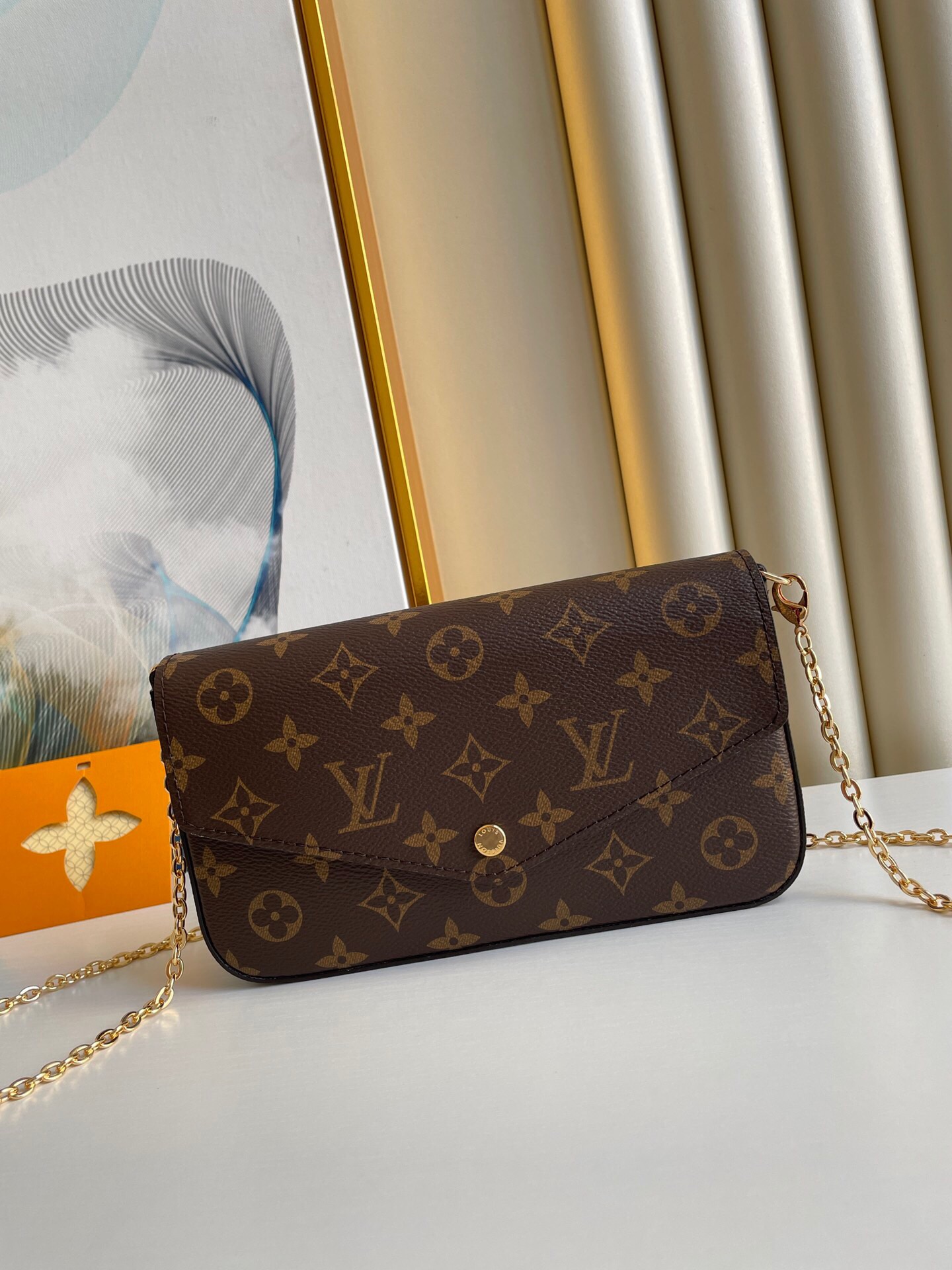 Louis Vuitton Félicie Pochette Lv Monogram Chain Bag Monogram 61276 21cm/8.3in