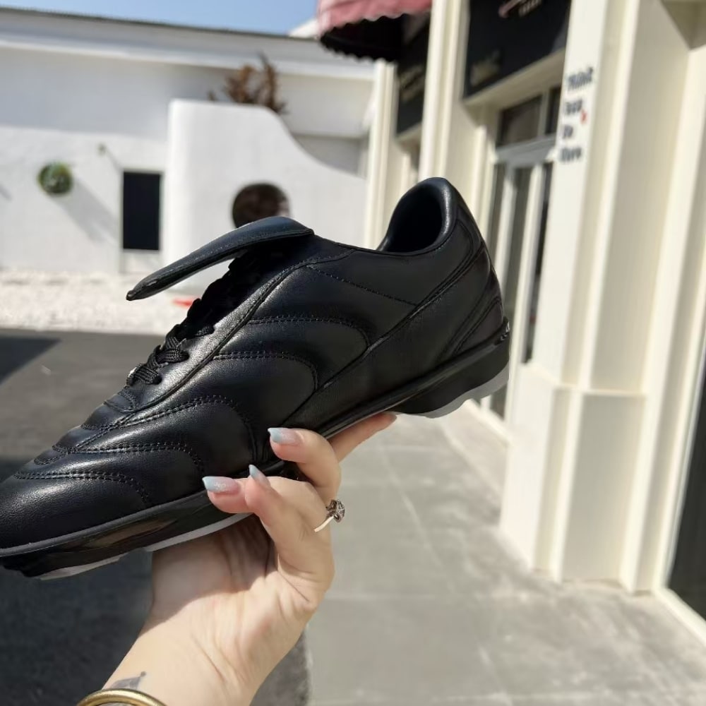 Louis Vuitton Footprint Soccer Sneaker Black 1Ahai9