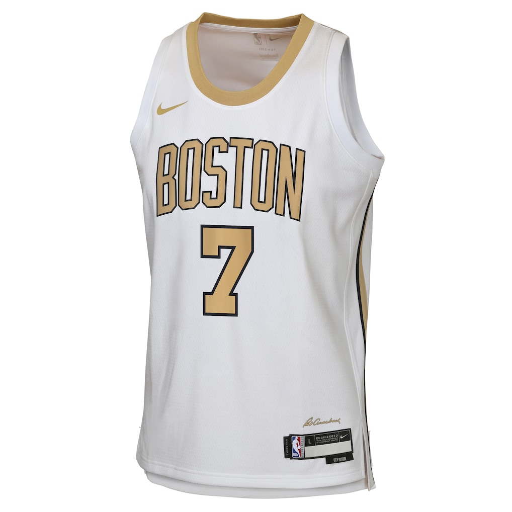 Youth Boston Celtics Jaylen Brown Nike White 2025/26 City Edition Swingman Jersey