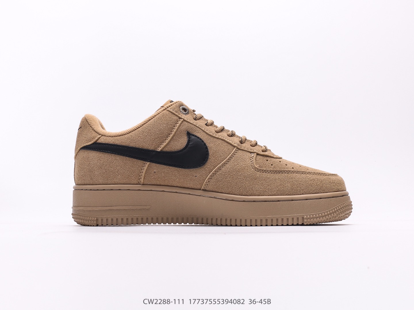 Nike Air Force 1 Low Wheat Suede Double Mini Swoosh Custom