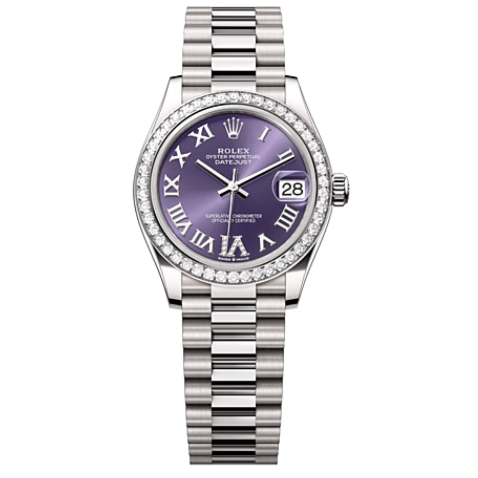 Rolex DATEJUST Oyster, 31 mm, white gold and diamonds M278289RBR-0019