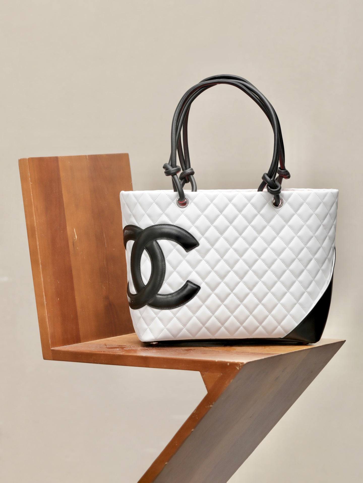 Chanel White Cambon Tote Bag White 30cm