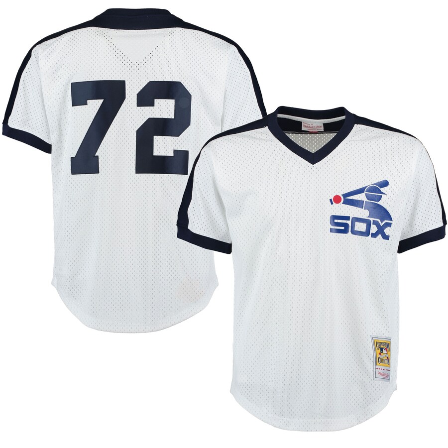 Carlton Fisk Chicago White Sox Mitchell&Ness Cooperstown Mesh Batting Practice Jersey White