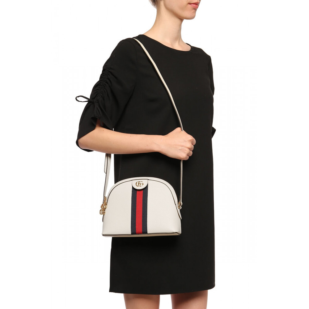 Gucci Ophidia Small Shoulder Bag in White Leather