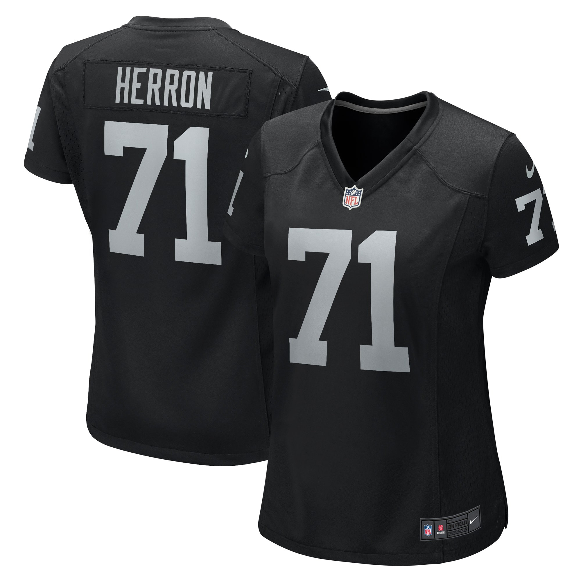 Justin Herron Las Vegas Raiders Nike Women's Team Game Jersey -  Black