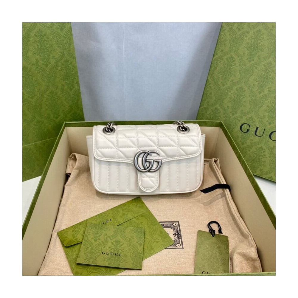 Gucci GG Marmont Mini Shoulder Bag White