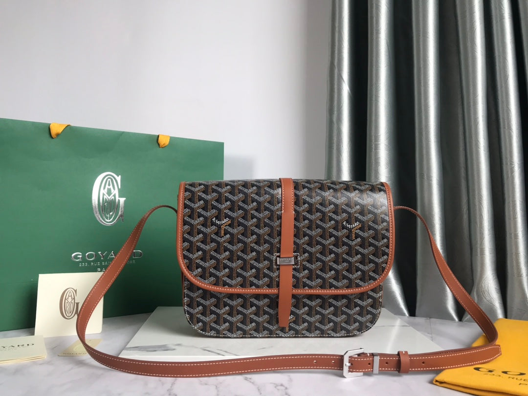 Goyard Belvedere Mm Bag 28Cm Black And Tan Canvas
