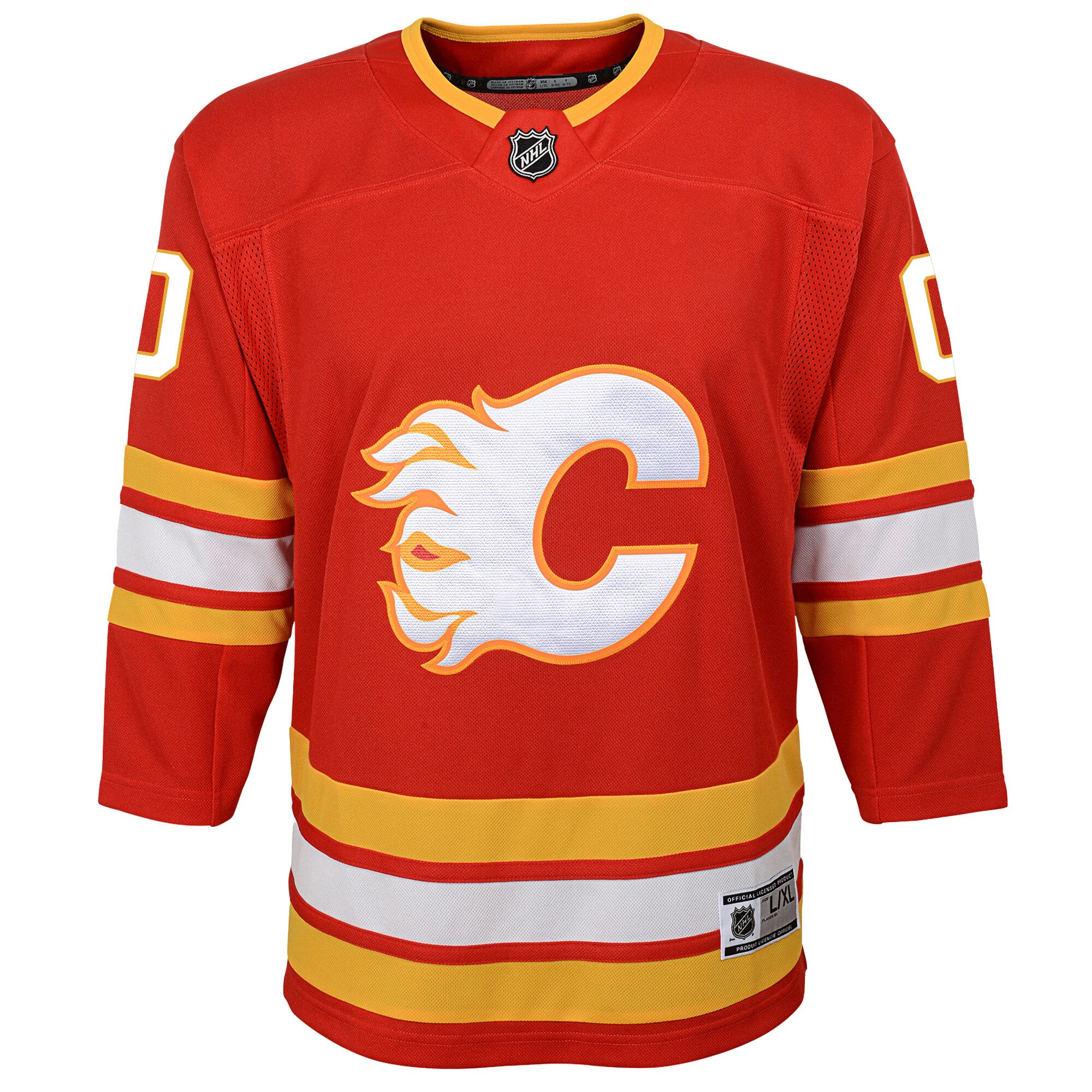 Calgary Flames Youth Home Custom Premier Jersey – Red