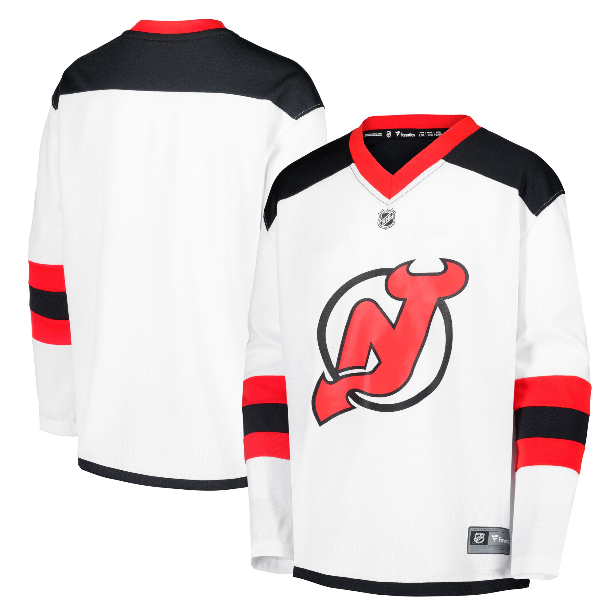 New Jersey Devils Fanatics Youth Away Replica Blank Jersey – White