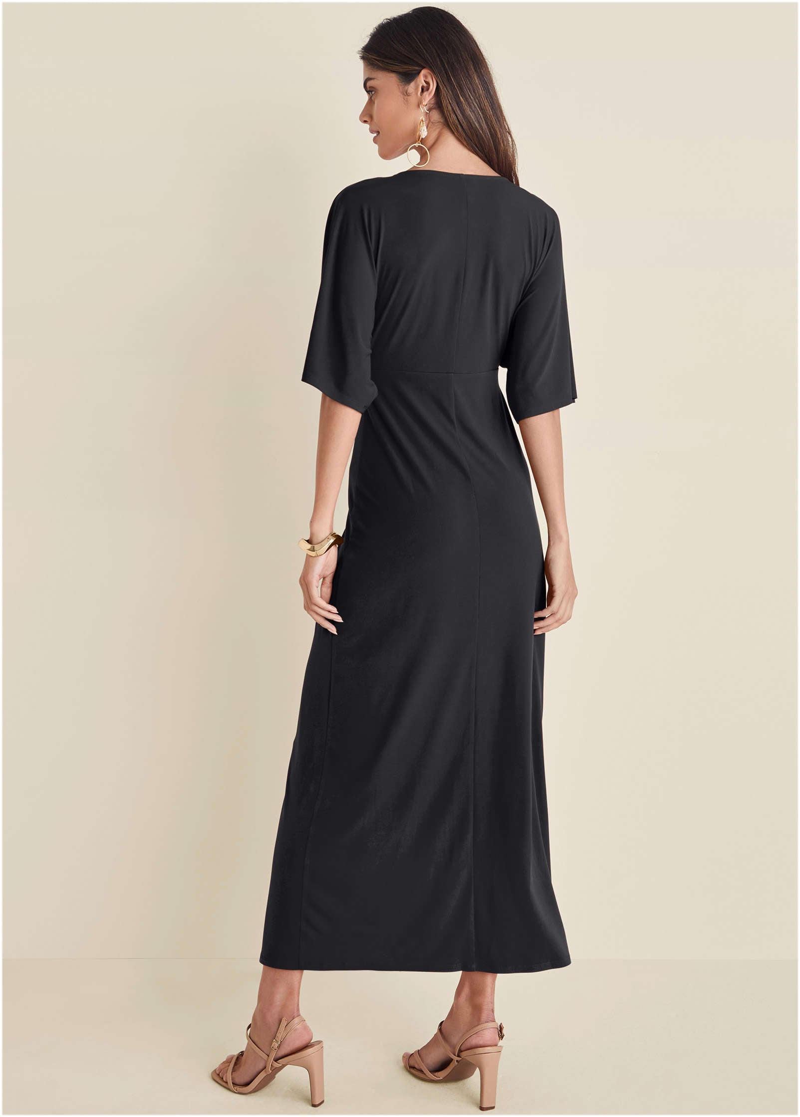 Twist Front Maxi Dress – Black