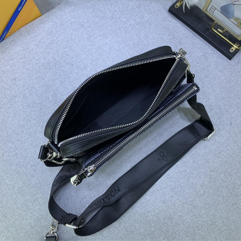 Louis Vuitton Trio Messenger Bag Damier Canvas Black 25Cm N50017
