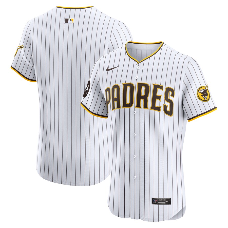 San Diego Padres Home Elite Patch Jersey White