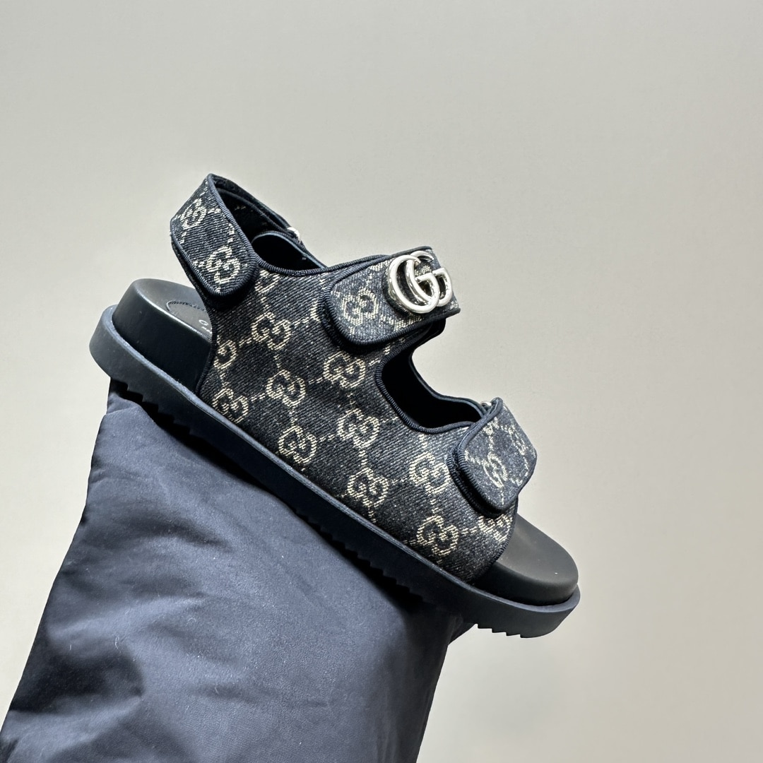 Gucci Double G Sandal Denim 771575 Facvp 8446