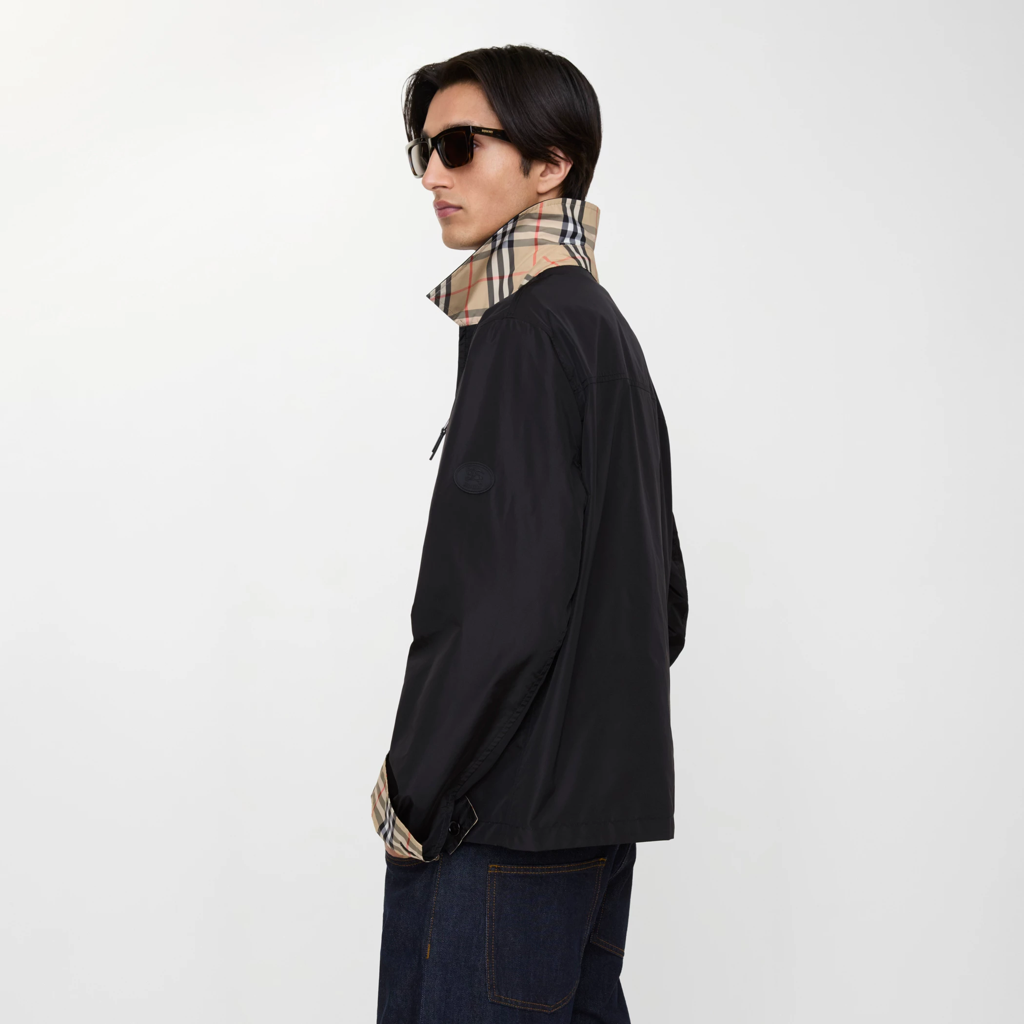 Burberry 81279711 Reversible Nylon Bloomsbury Harrington Jacket Black