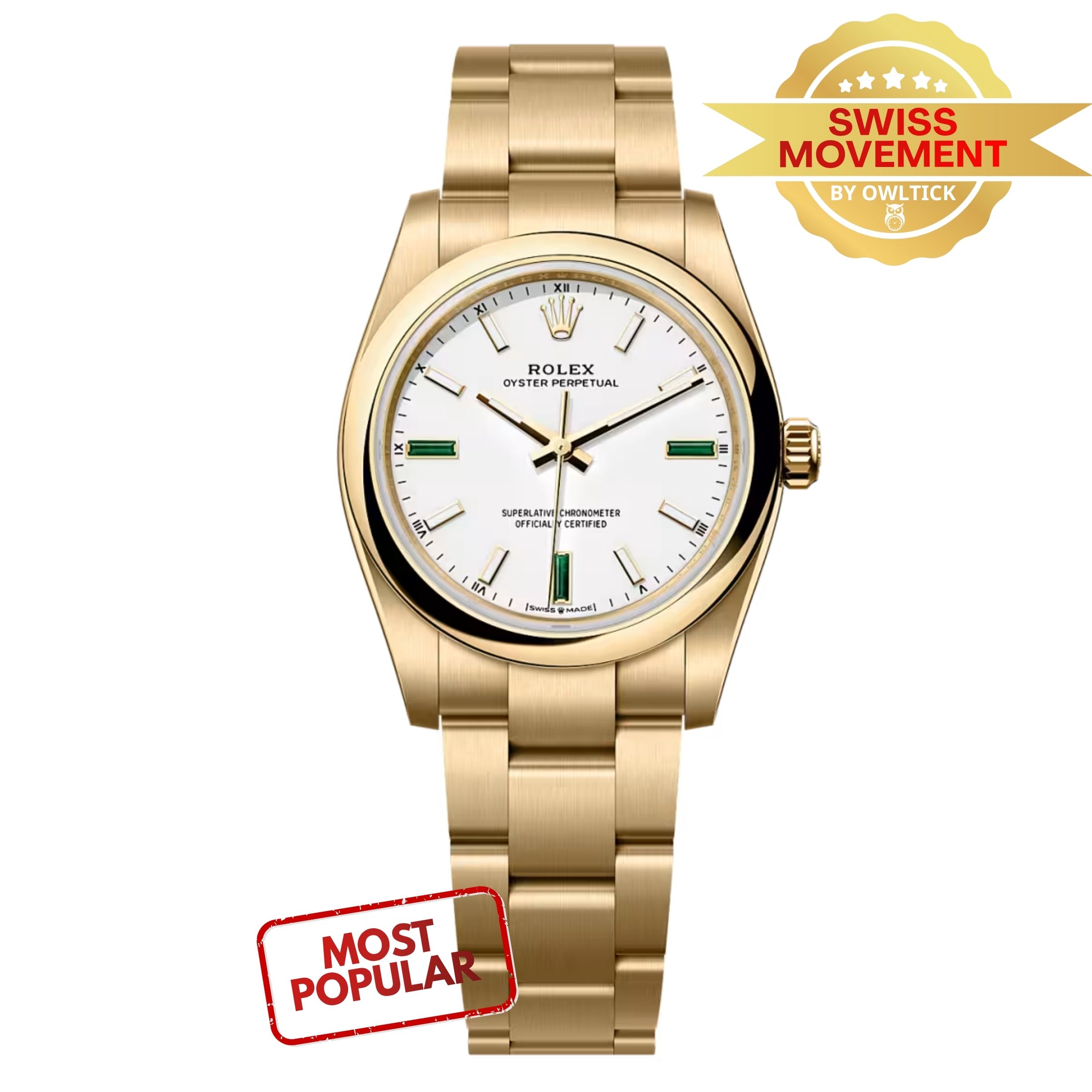 [Superclone] Rolex Oyster Perpetual 34mm White Dial Oyster 124208