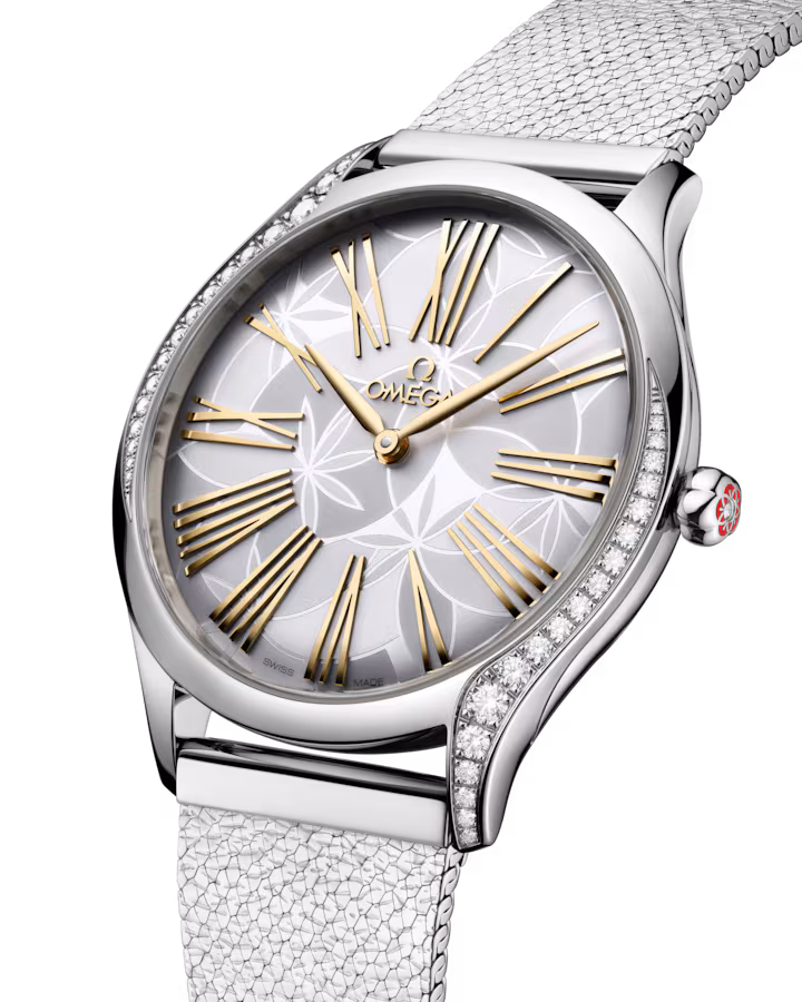 Omega De Ville Trésor quartz silver dial steel bracelet 36mm 428.15.36.60.02.001