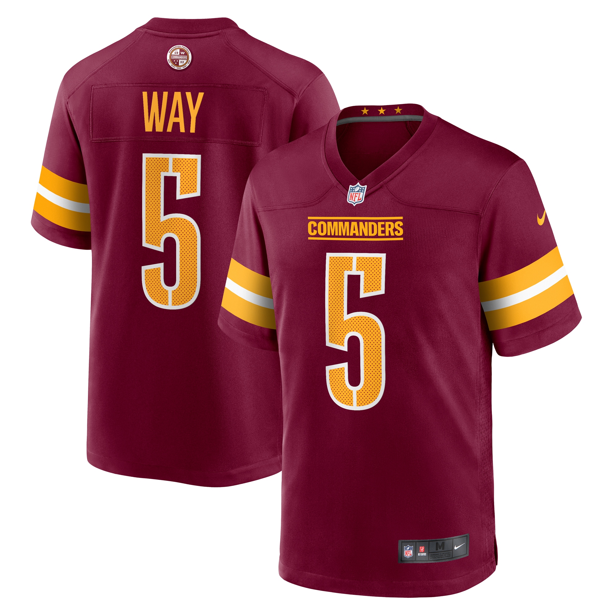 Tress Way Washington Commanders Nike  Game Jersey -  Burgundy