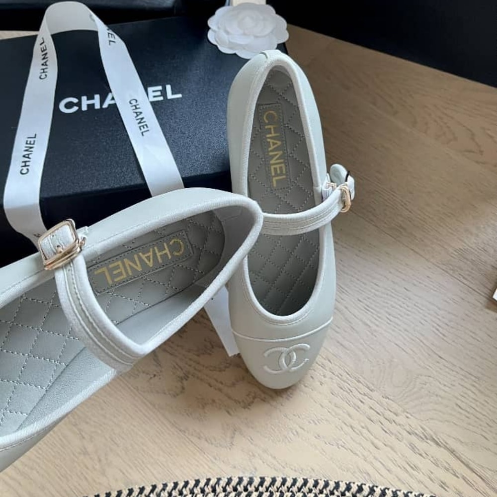 Chanel Mary Jane Ballet Flat Pure Light Blue