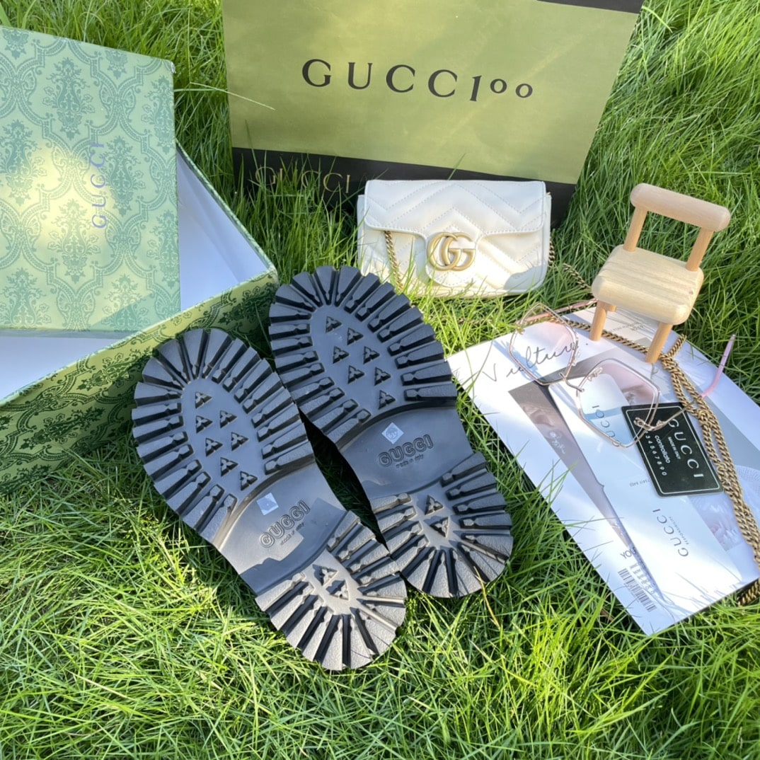 Gucci Men’S Slip On Sandal Black Gg Rubber 655517 Jfb00 1000