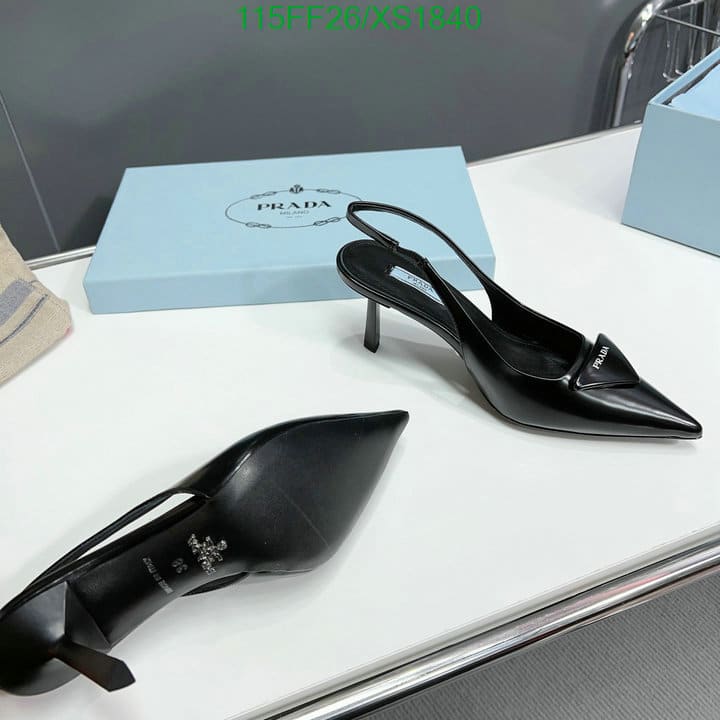 Prada Brushed Leather Slingback Pumps Black 1I901M055F0002F075