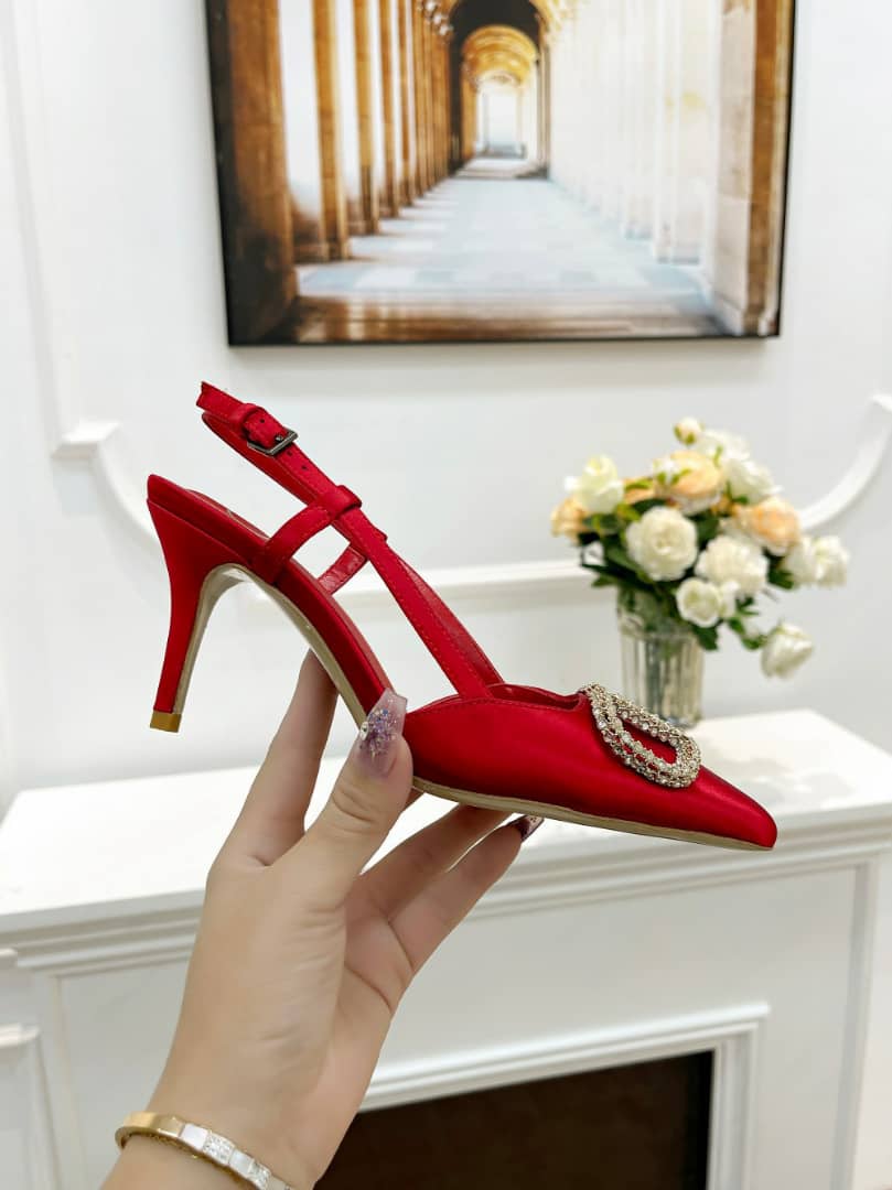 Valentino Garavani VLogo Signature Patent Slingback Pump Red