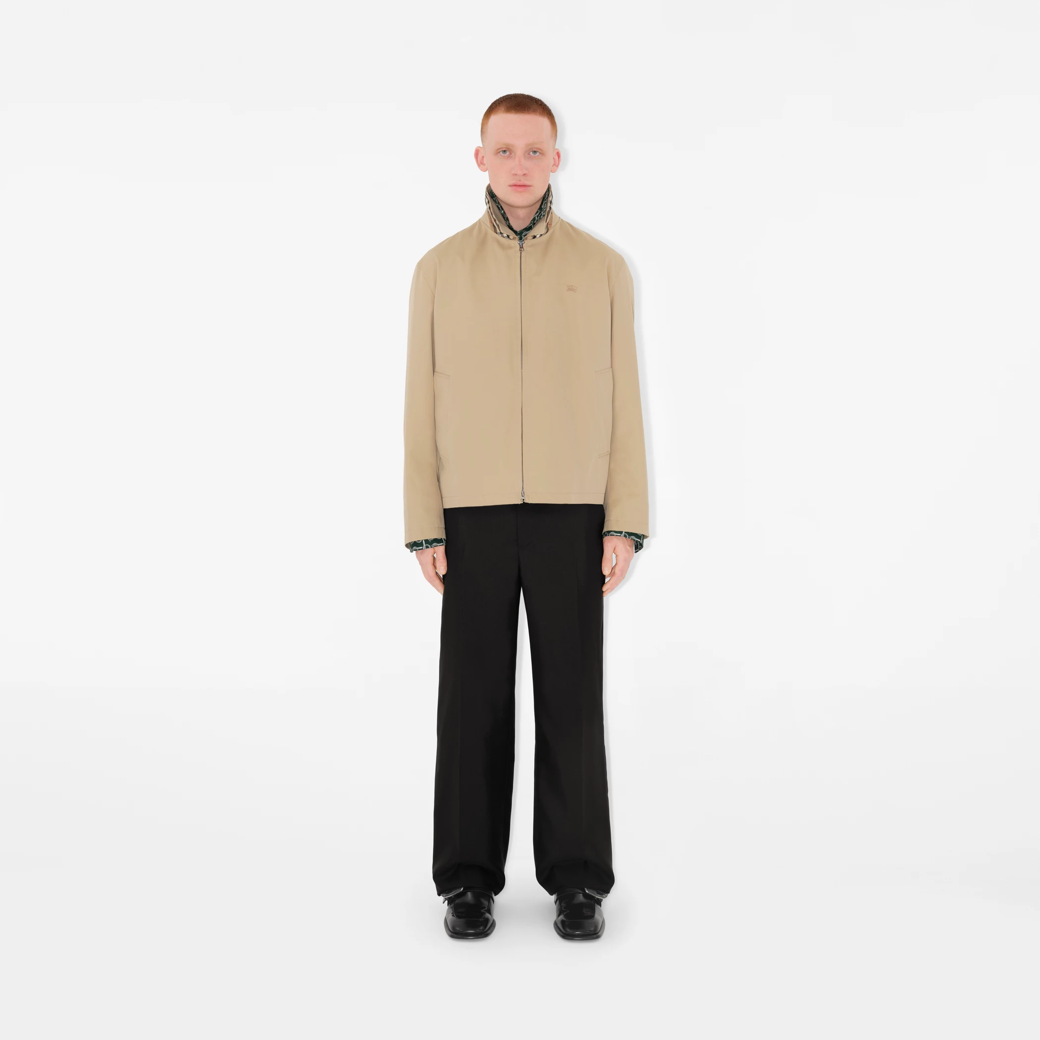 Burberry 80710571 Gabardine Harrington Jacket Honey Beige