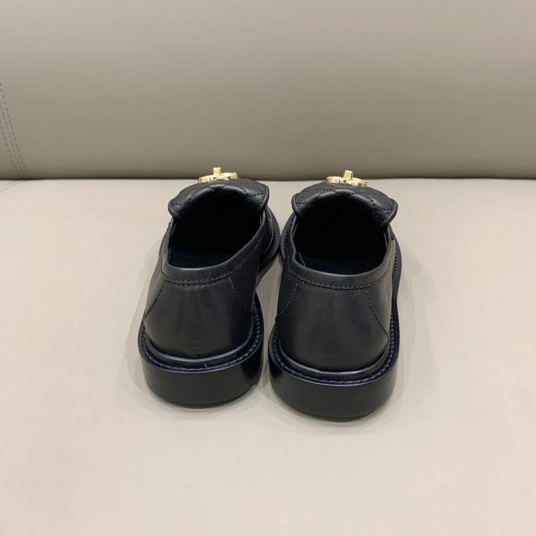 Chanel Quilted Leather Loafers Black with Gold CC Logo