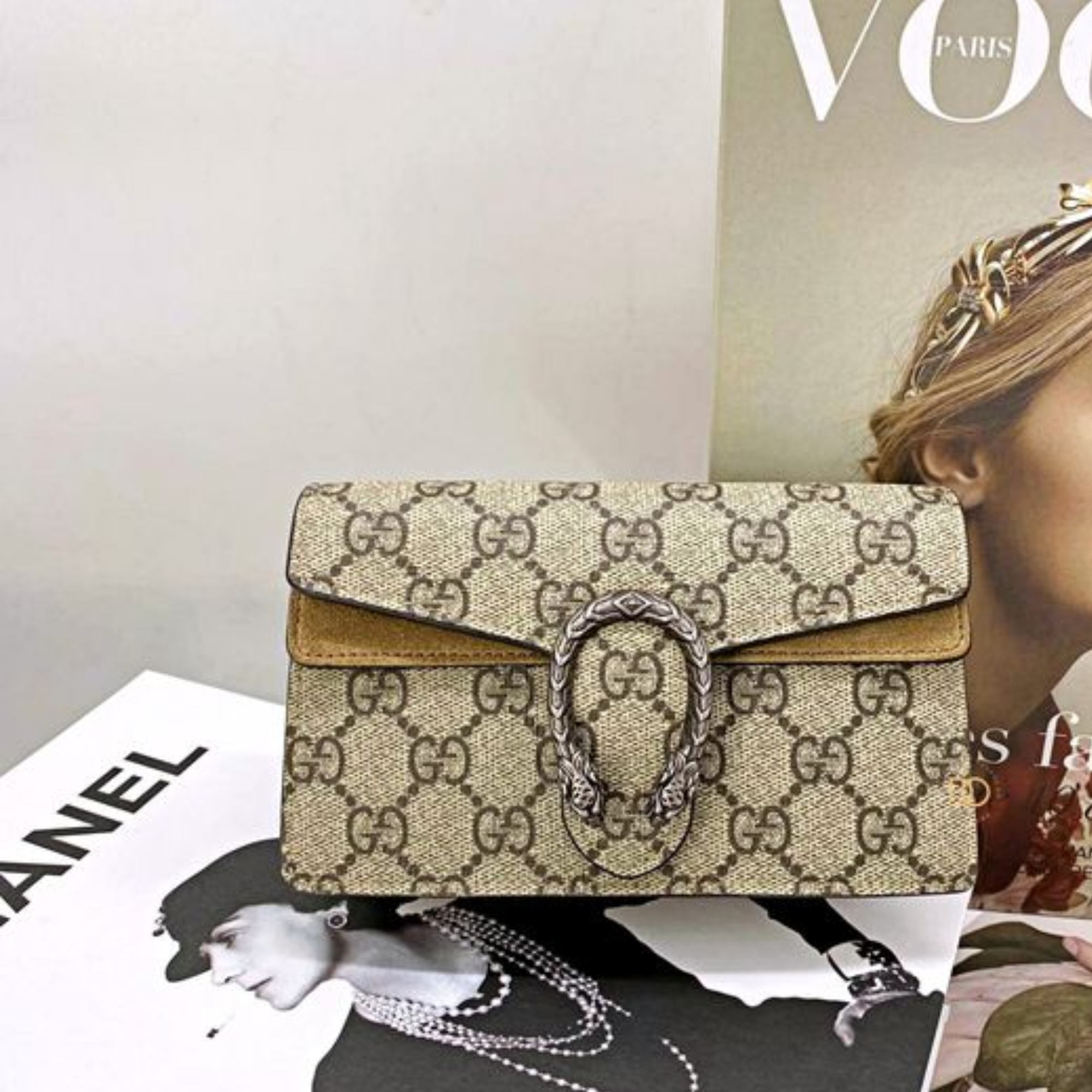 Gucci Dionysus Bag GG Coated Canvas Super Mini 16.5cm/6.5in