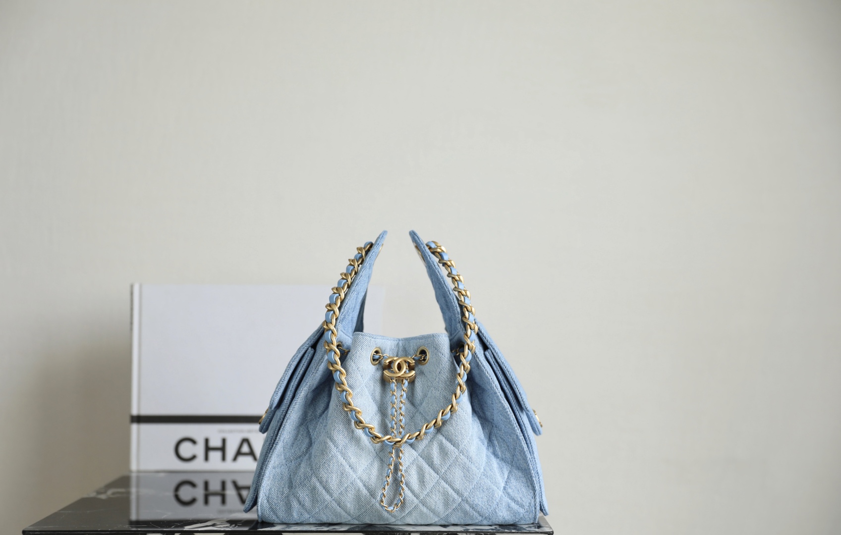 Chanel 25 Small Handbag Crossbody Bag Blue 30cm
