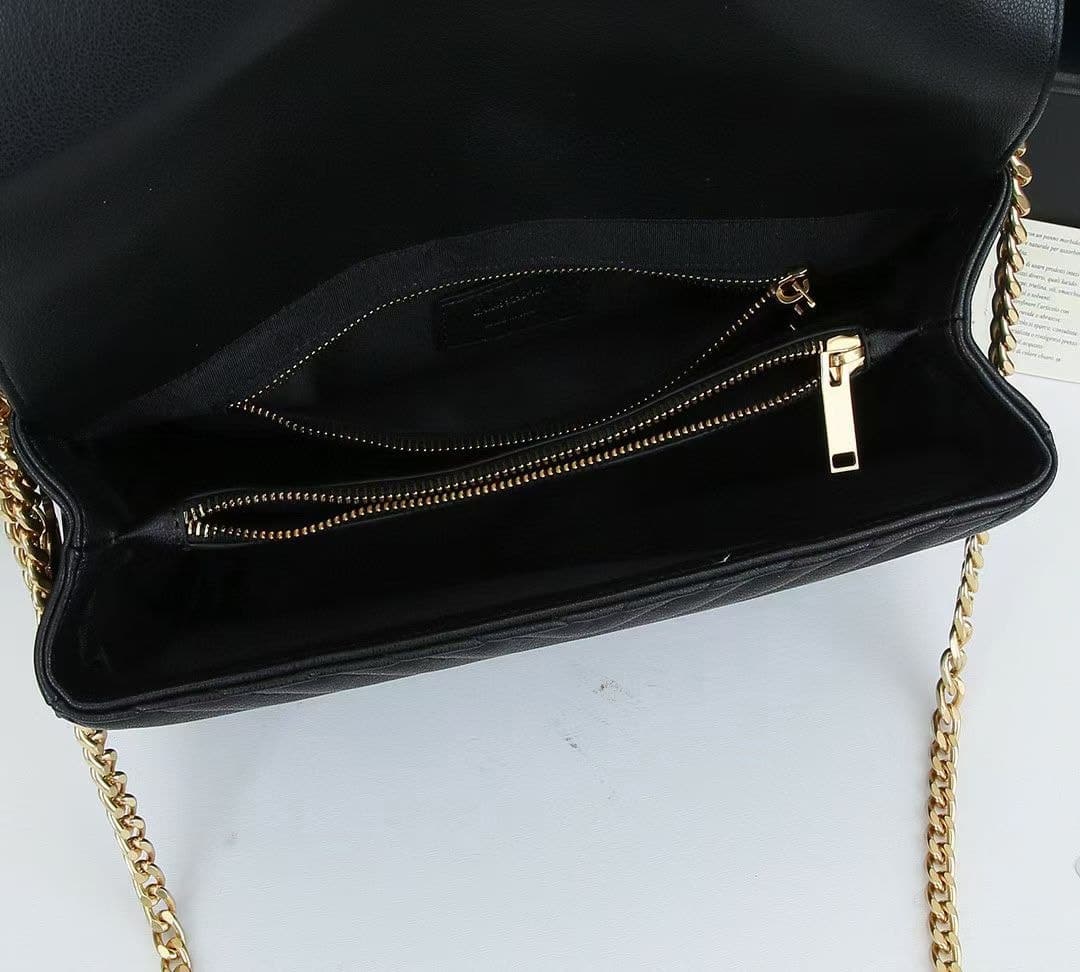 Saint Laurent College Large Chain Bag Black 25Cm