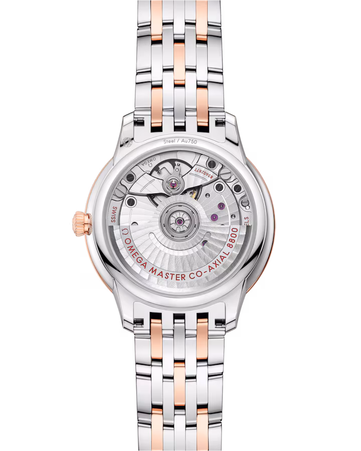 Omega De Ville Prestige 34mm White Dial Stainless Steel and Sedna™ 18k Rose Gold Bracelet 434.20.34.20.05.001