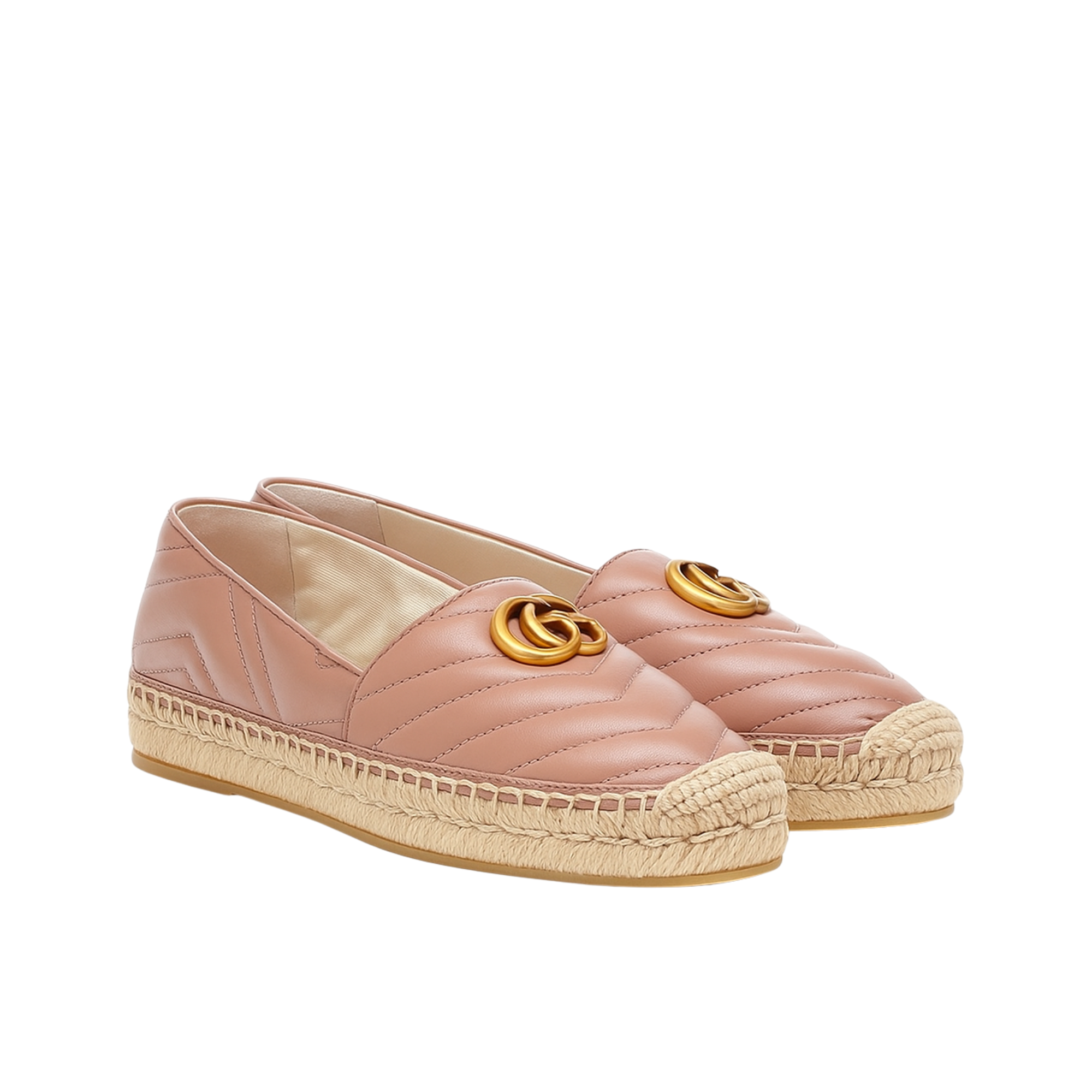 Gucci Leather Espadrille With Double G Pink