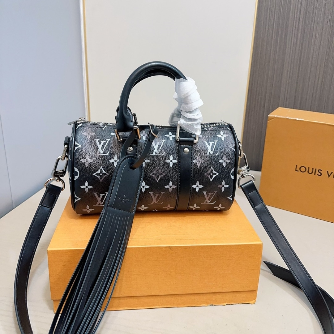 Louis Vuitton Keepall Bandoulière 25 Monogram Brushed Black 25Cm M11595
