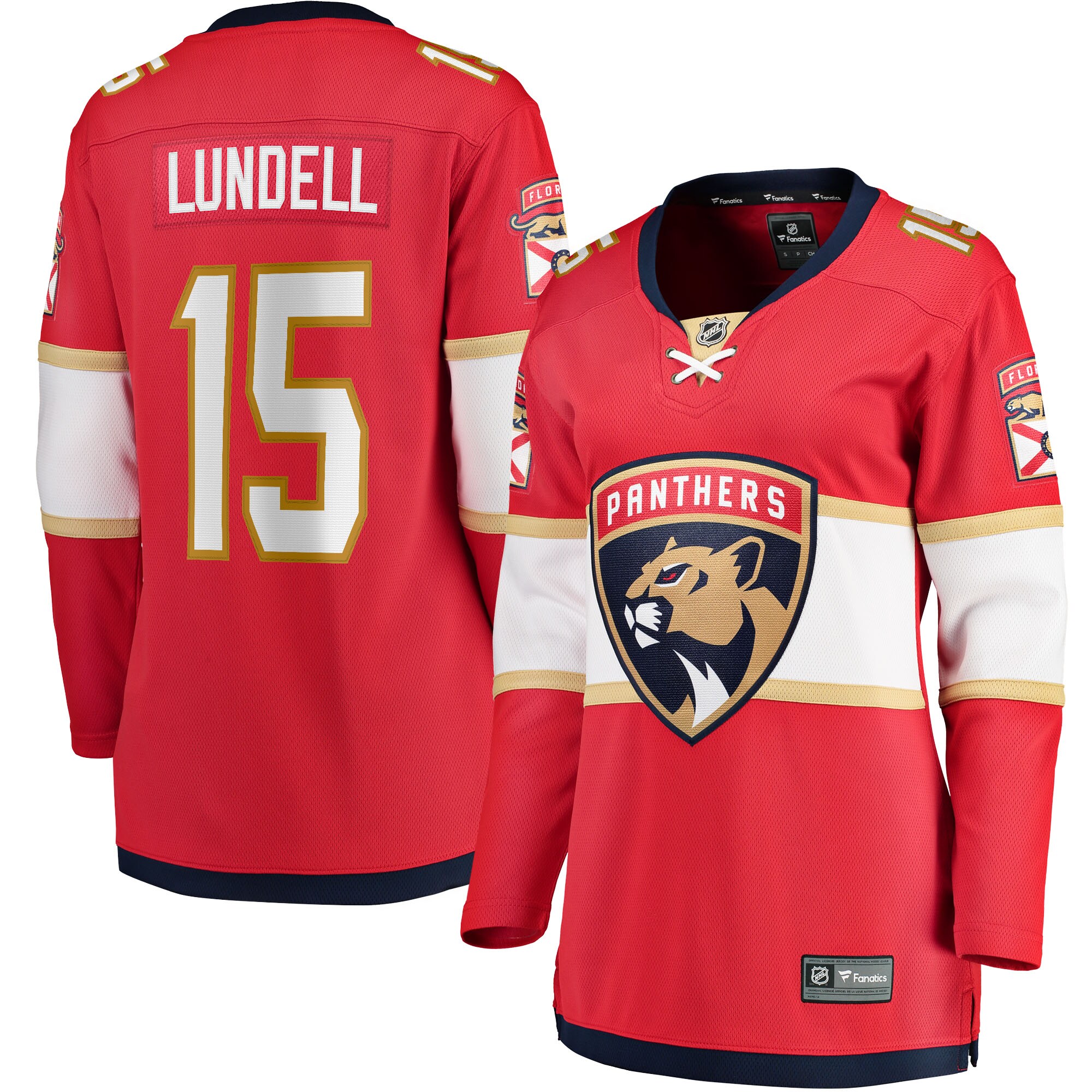 Anton Lundell Florida Panthers Fanatics Women’s Home Breakaway Player Jersey – Red