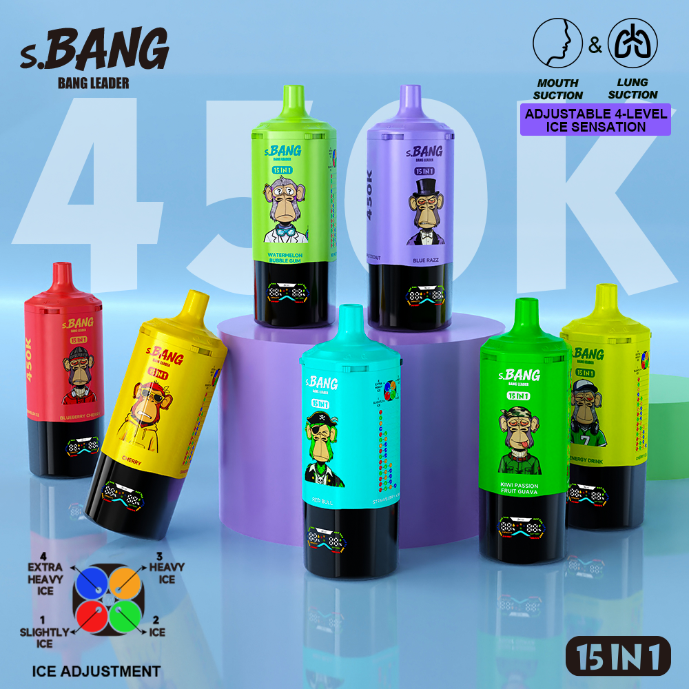 Bang 450K Puffs 15-in-1 Prefilled Vape | 15 Flavors,  Rechargeable
