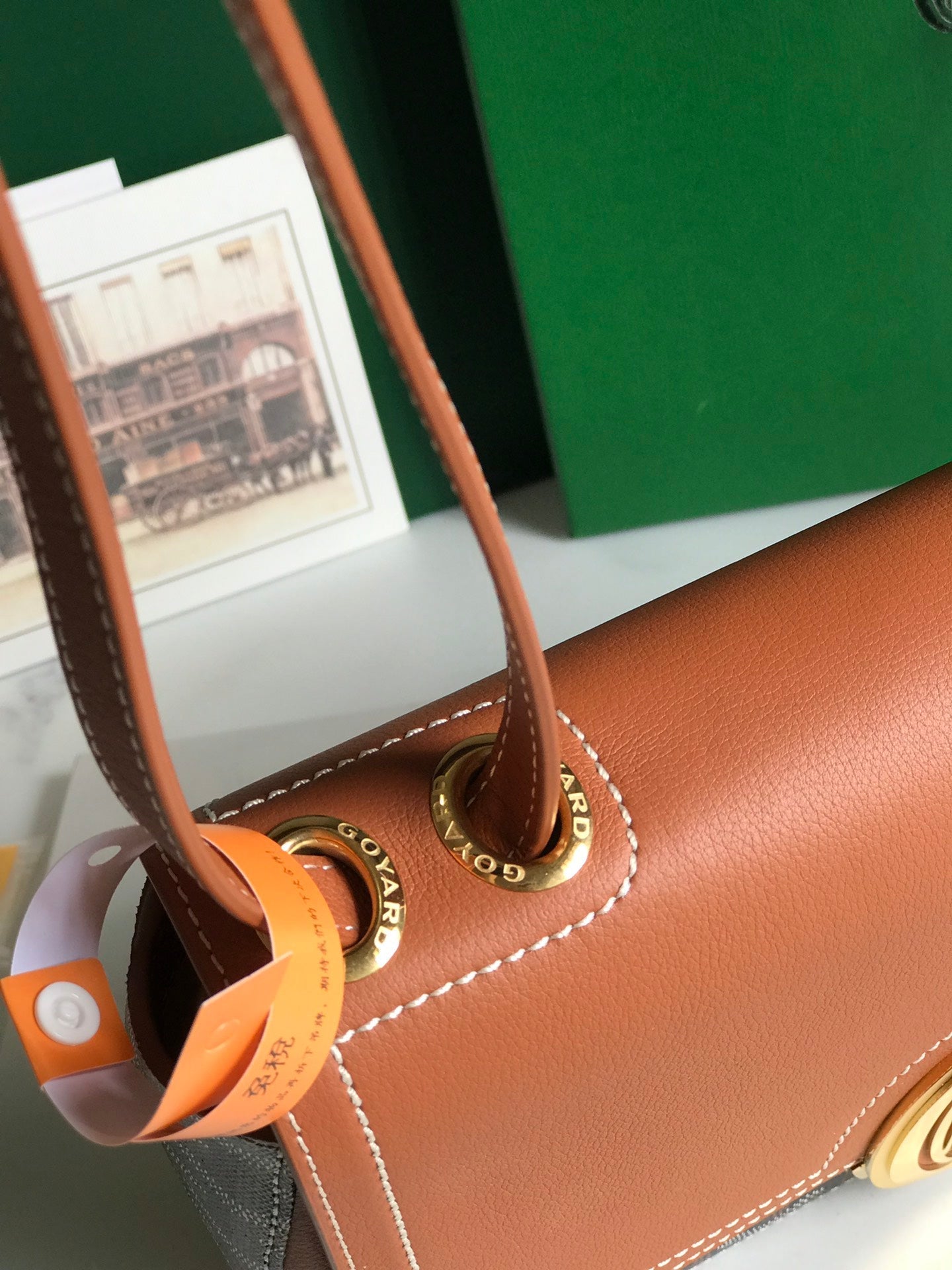 Goyard 233 Bag 25 Cm Tan Calfskin And Black Goyardine Canvas 25cm