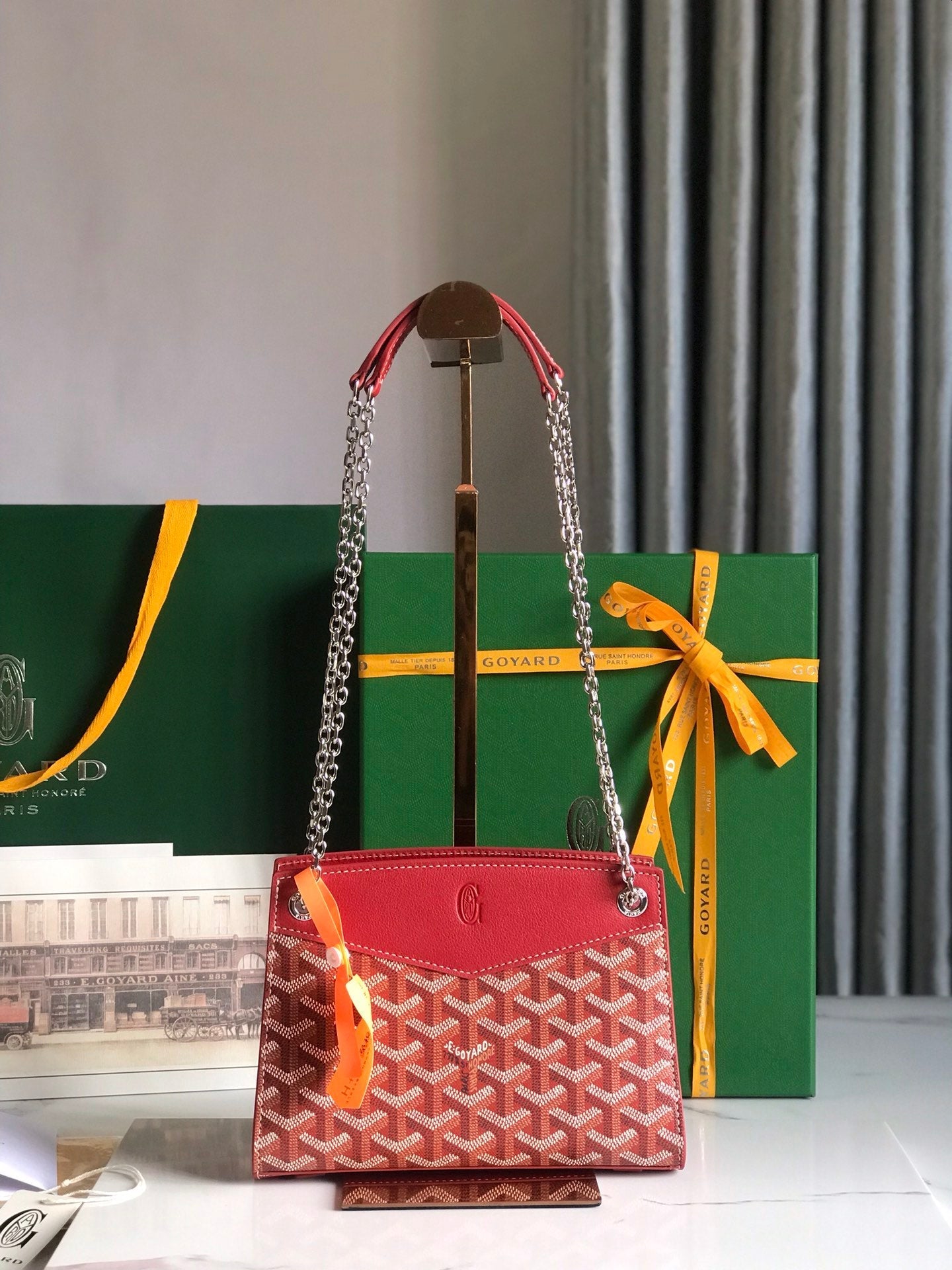 Goyard Rouette Structuré Mini Bag 21 Cm Classic Red Goyardine Canvas And Calfskin