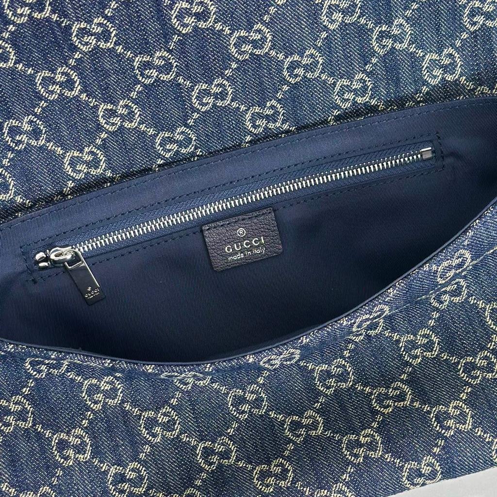 Gucci Madison Medium Shoulder Bag 31cm/12.2in Blue GG Denim ‎874744