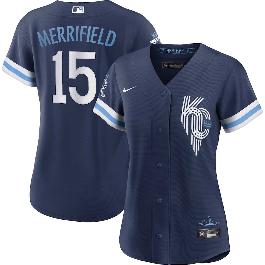 Whit Merrifield Kansas City Royals Women's City Connect Player Jersey Navy