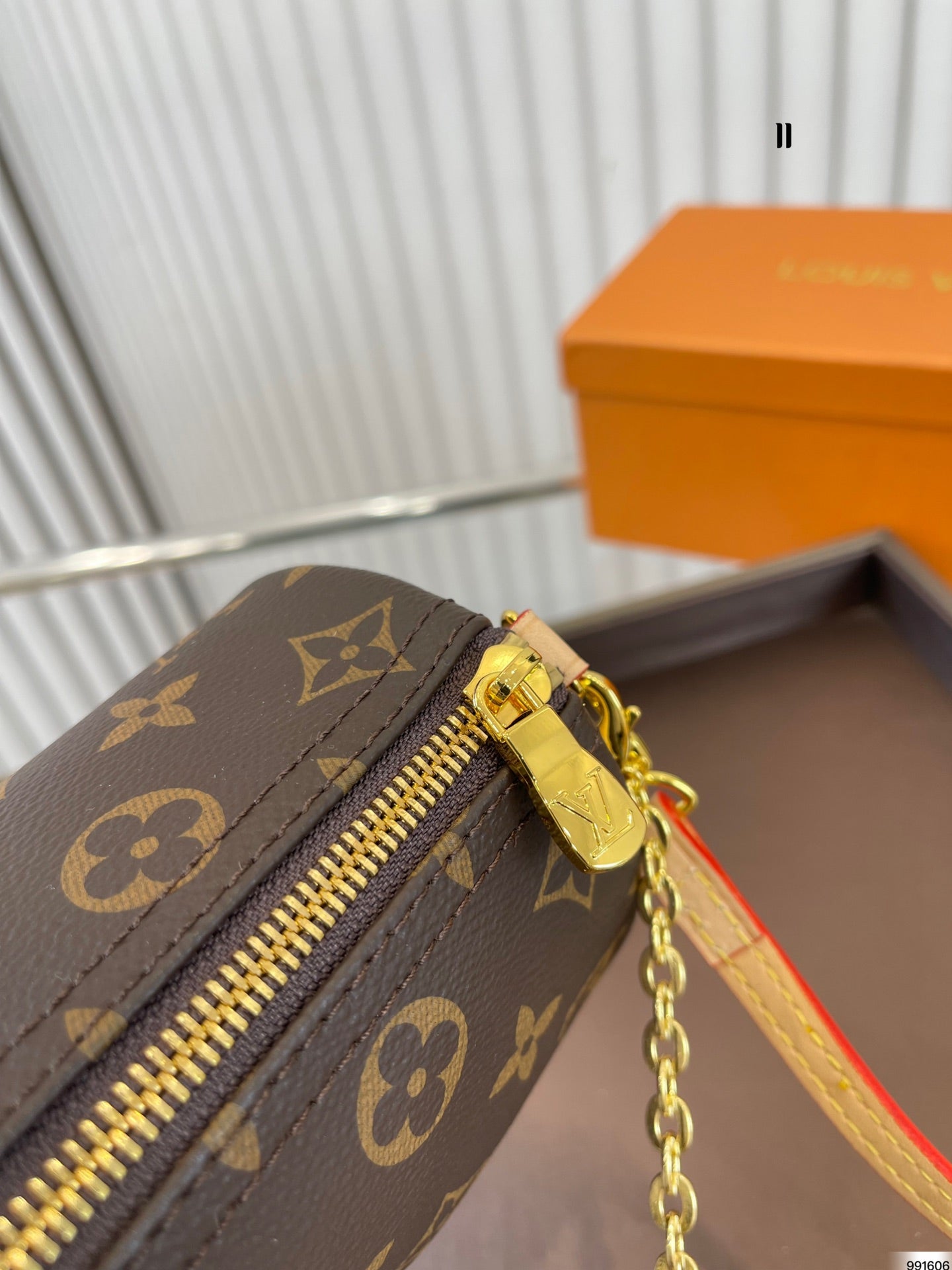 Louis Vuitton Monogram Pochette Papillon Pouch Brown 20Cm